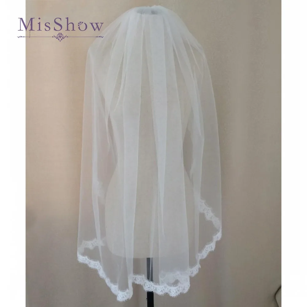 Romantic White Ivory Short Wedding Veils with Comb Bridal Veil veu de noiva longo Decoration Accessories | Свадьбы и торжества