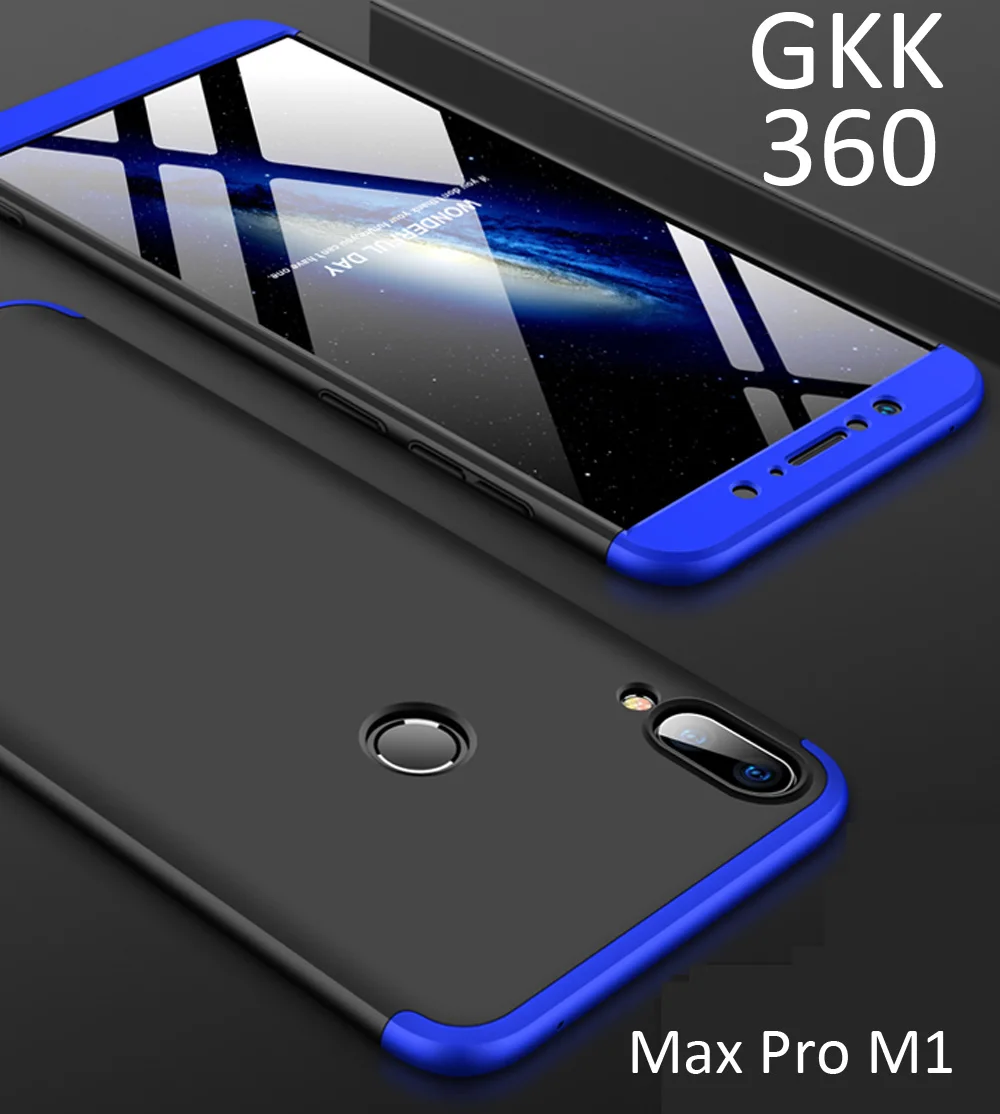 Чехол GKK для Asus Zenfone Max Pro M2 ZB631KL с полной защитой на 360 градусов кольцом
