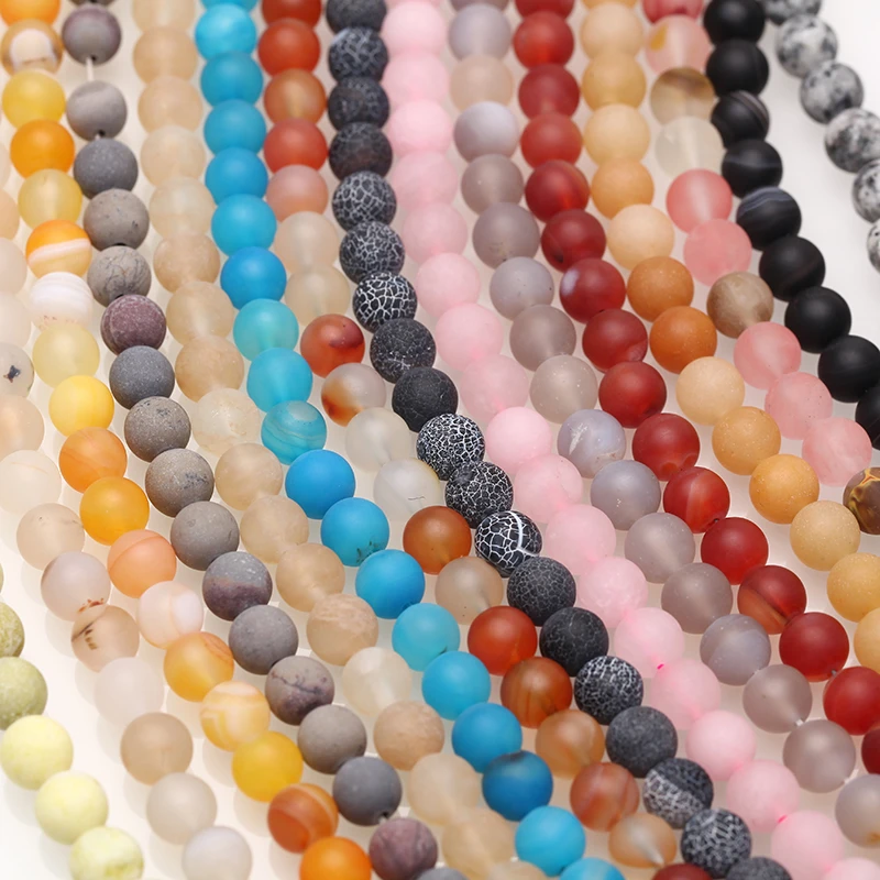Piedra natural/ágata/piedra/bolas la joyería 8mm/piedras naturales cuentas mate/ accesorios del grano/piedras y cristales|cuentas| - AliExpress