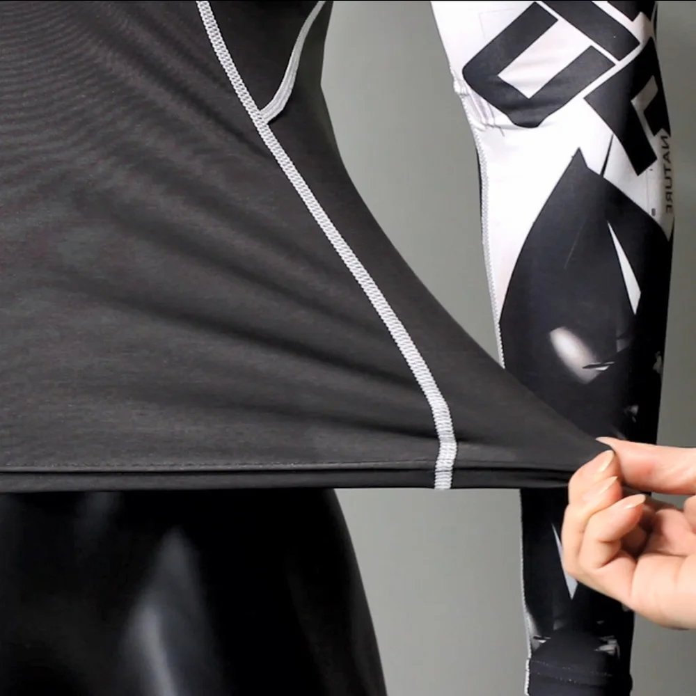 Мужская Фитнес-футболка для бега циклические базовые слои мужские s Бодибилдинг облегающие термокомпрессионные рубашки MMA Спортивная футболка для тренировок