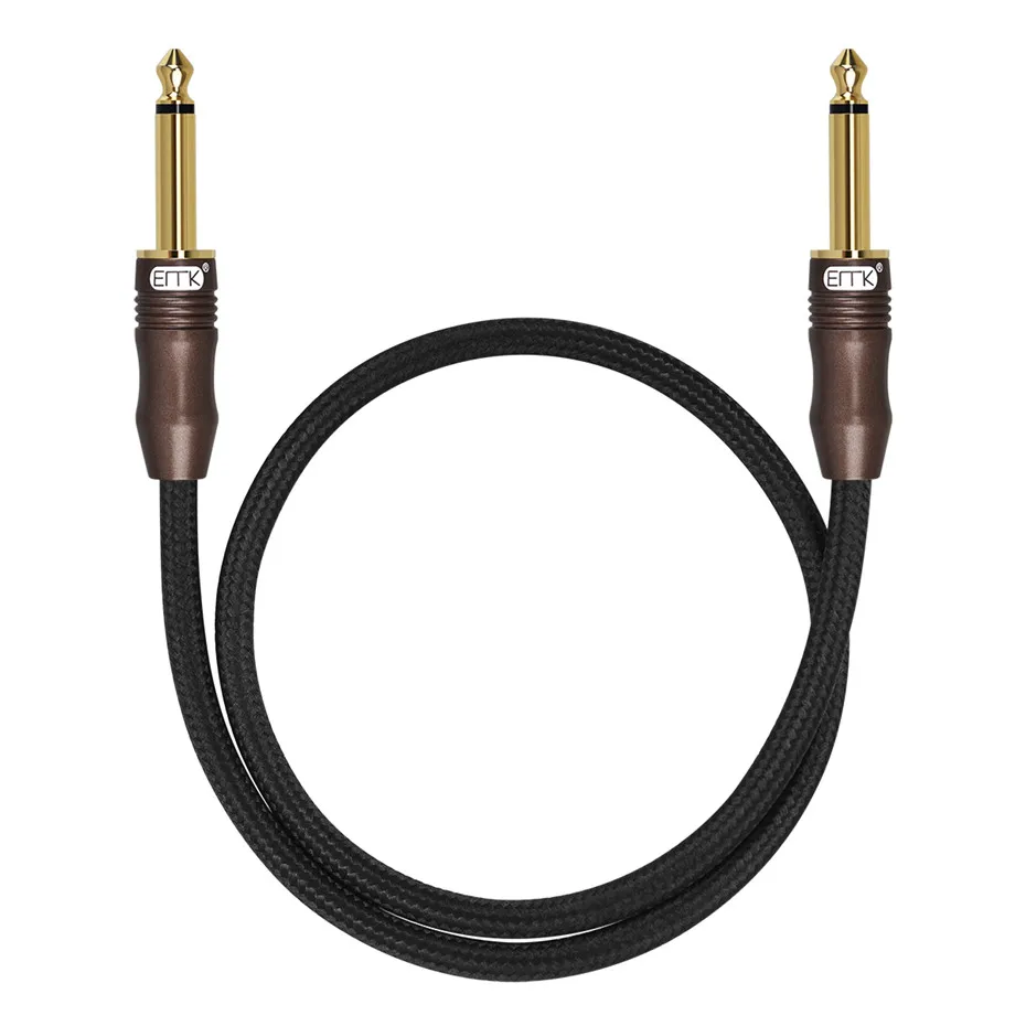 EMK Jack 6.5 Mono Cable Braided Mono 6.3 6.5 Jack Male to Male Aux Audio Cable 5m 8m 10m 15m for Guitar Mixer Amplifier Bass (10)
