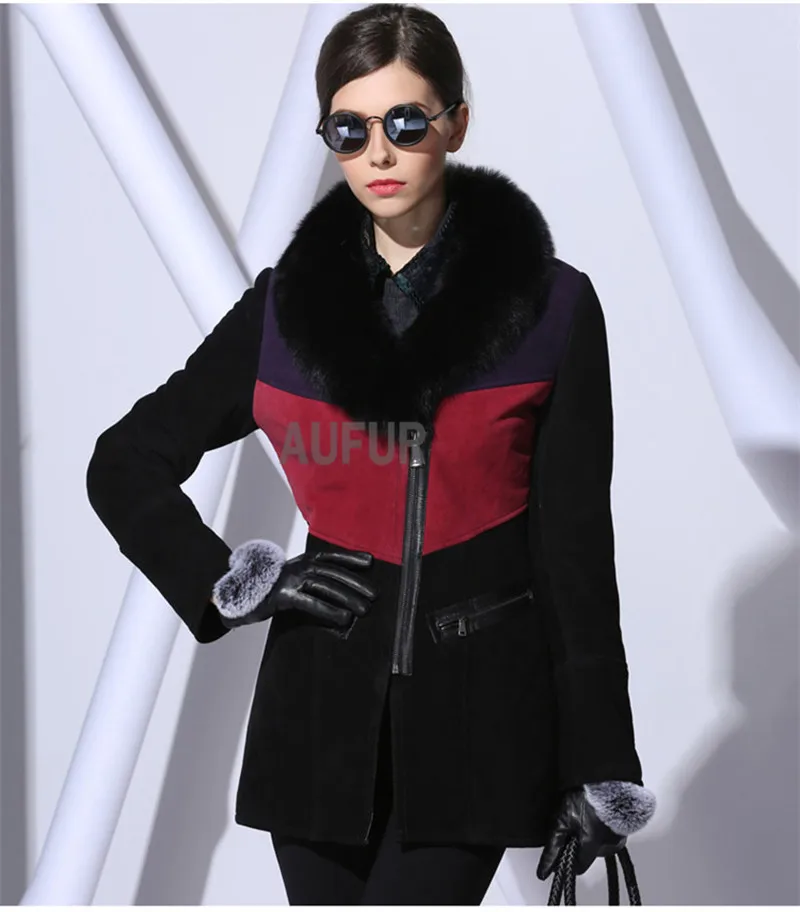 font b Women b font Genuine Sheep font b Leather b font font b Jacket