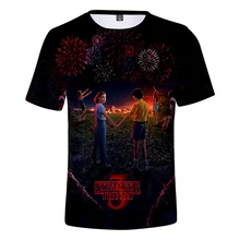 Открытый Летний без воротника странные вещи вокруг 3D цветной печати взрослых мужчин с коротким рукавом T XLS021