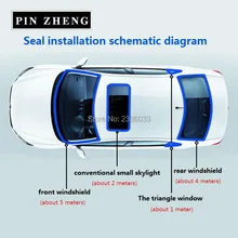 1meter3M glue seal strip weatherstrip Auto Car Waterproof rubber seal strip Trim Front Rear Windshield Sunroof Triangular window