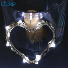 

LumiParty 8LED/10LED Solar Powered Cork Shape Wine Bottle Christmas Shining LED Copper Garland Festoon Wire String Lights