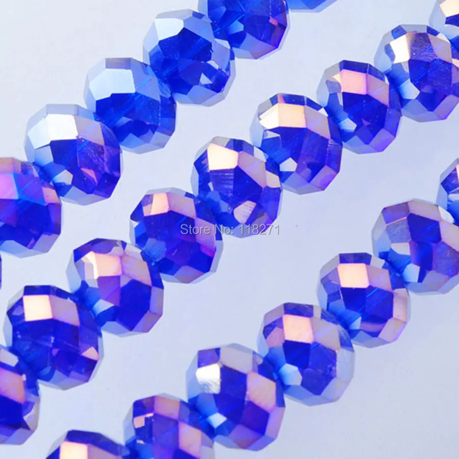 New Arrival 95pcs/lot 4x6MM High quality Dark Blue Crystal Faceted