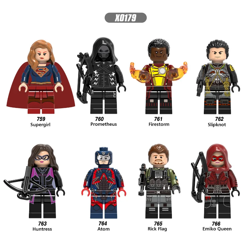 

Super Hero Figure Prometheus Slipknot Supergirl Huntress Rick Flag Emiko Queen Building Blocks Set Model Bricks Toys Legoingly