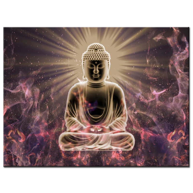 

Full 5D Diy Daimond Painting Cross-stitch "Buddha & Lotus" Diamond Painting Round Rhinestones Diamant Embroidery Religious Icons