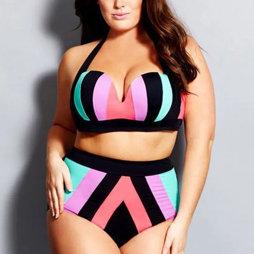 Plus Size Bikini Large Swimsuit Female Bikinis 2016 Halter Push Up