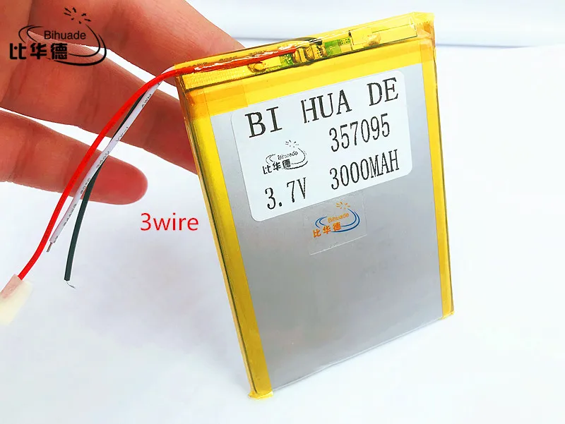 Li-po 3 провода battery.3.7V 3000 мАч(полимерный литий-ионный аккумулятор) литий-ионный аккумулятор для планшетного компьютера 7 дюймов MP3 MP4 [357095]