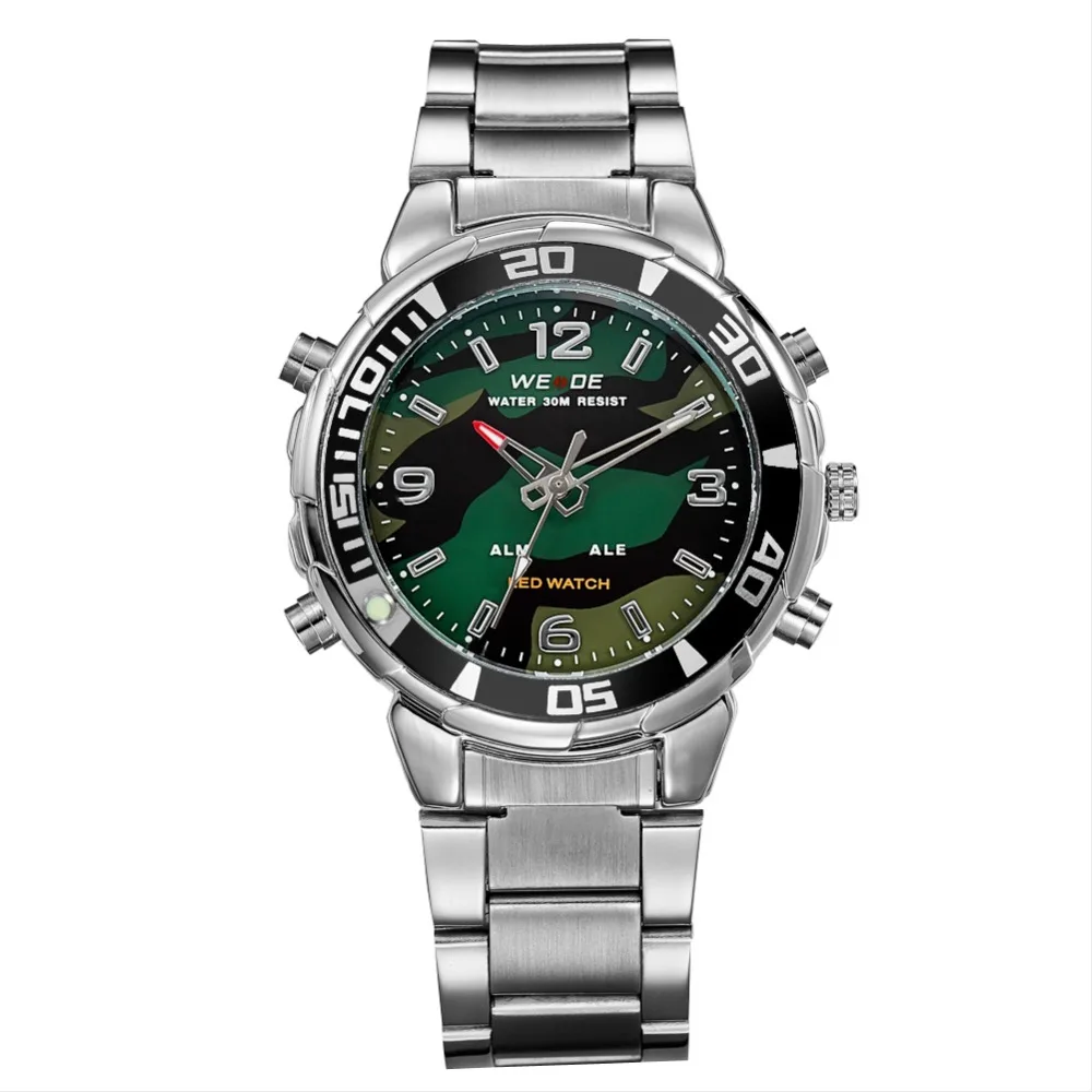 

WEIDE Luxury Brand Analog Digital LED Watch Men's Business Quartz Watch 30M Waterproof Multifunctional Alarm Sport Wristwatches