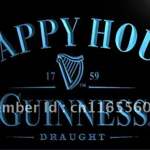 LA600-Guinness бар счастливые часы светодиодный неоновый Световой значок для домашнего декора