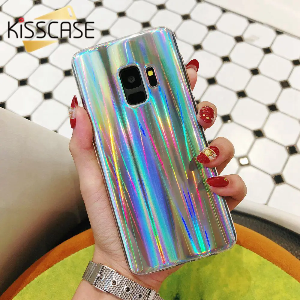 

KISSCASE Colorful Gradient Cases For iPhone X XS MAX XR 8 7 Plus Laser Soft Phone Case For iPhone 6 6s Plus 5 5S SE Back Covers