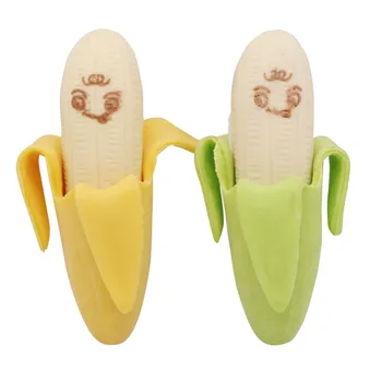

2 Bags 4 pcs Banana Eraser Shape Pencil Eraser Fruit Fantastic Promotional Eraser Happy Learning Student Creative Stationery