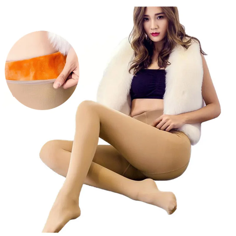

YGYEEG Warm Women's Plus Velvet Winter Leggings Footed Keep Warm Solid Pants High Waist Large Size Women Pants Warm Leggings