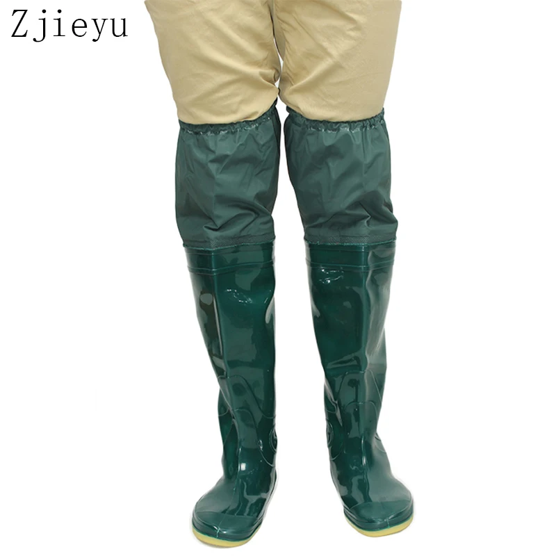 melhor 2018 novo verde sola macia botas de pesca botas de chuva de pvc alta bot homens antiderrapante botas galochas de borracha mens bota chuva
