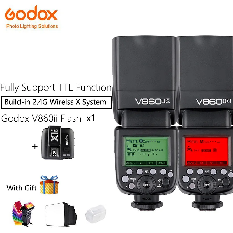 

Godox V860II Speedlite Camera Flash with Li-ion Battery + X1T Trigger Transmitter Fast 2.4G Wireless TTL For Canon/Nikon/Sony