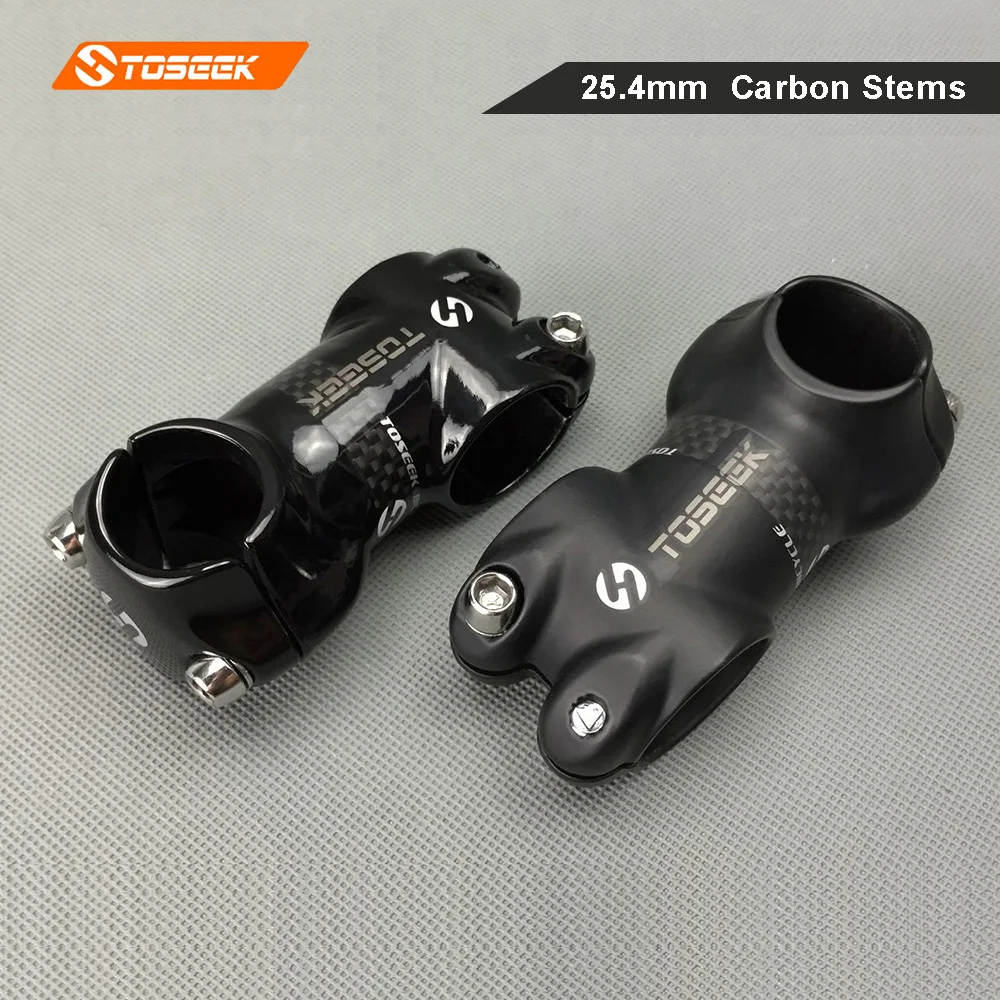 TOSEEK Carbon Fiber Bike Stem MTB Road Bike Bicycle Stem 50-80mm 25.4mm