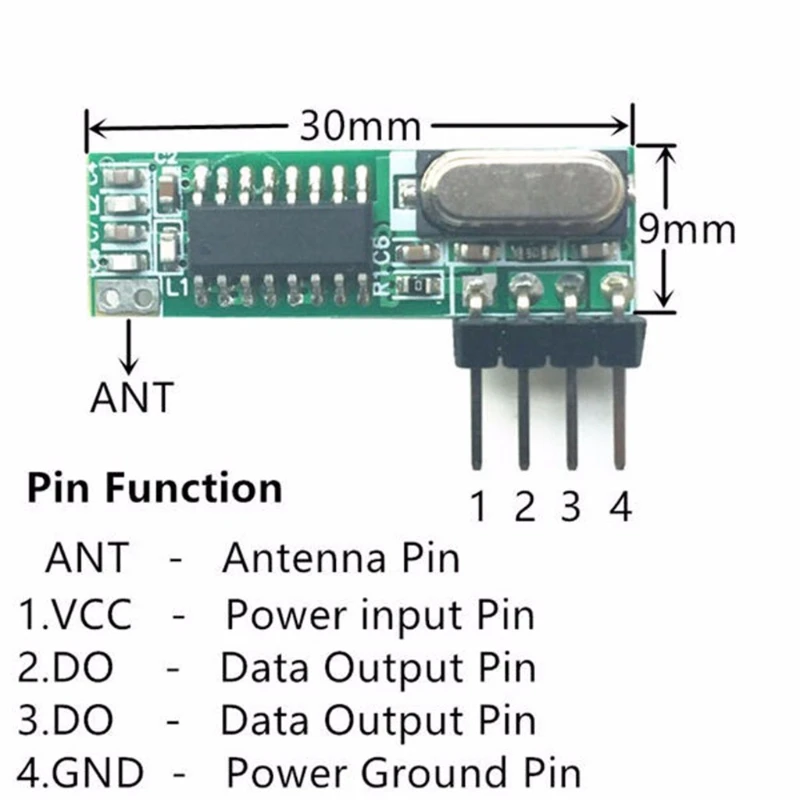 

1 Set 433Mhz Superheterodyne RF Receiver Transmitter Module Kit With 2 Antennas #k