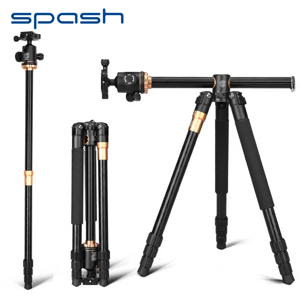 

spash Q999H Portable Camera Tripod Monopod Professional Folding Travel Tripod Stand Monopod for DSLR Camera Quick Release Plate