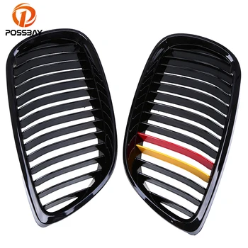 

POSSBAY Gloss Black Red Yellow Front Bumper Grill Grille for BMW 3-Series E92 Coupe 320xd/323i/325d/ 2006-2010 Pre-facelift