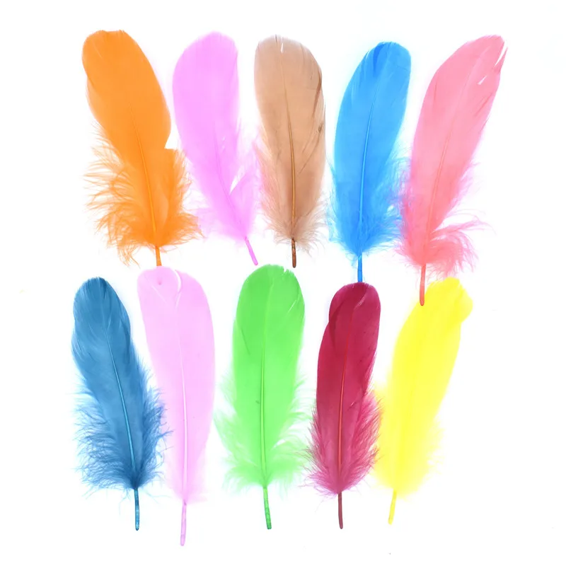 

Wholesale Bloodfang Color 100 Pcs Quality Natural Goose Feathers 5-7inches/13-18cm DIY Jewelry Decoration Feather 18 Color