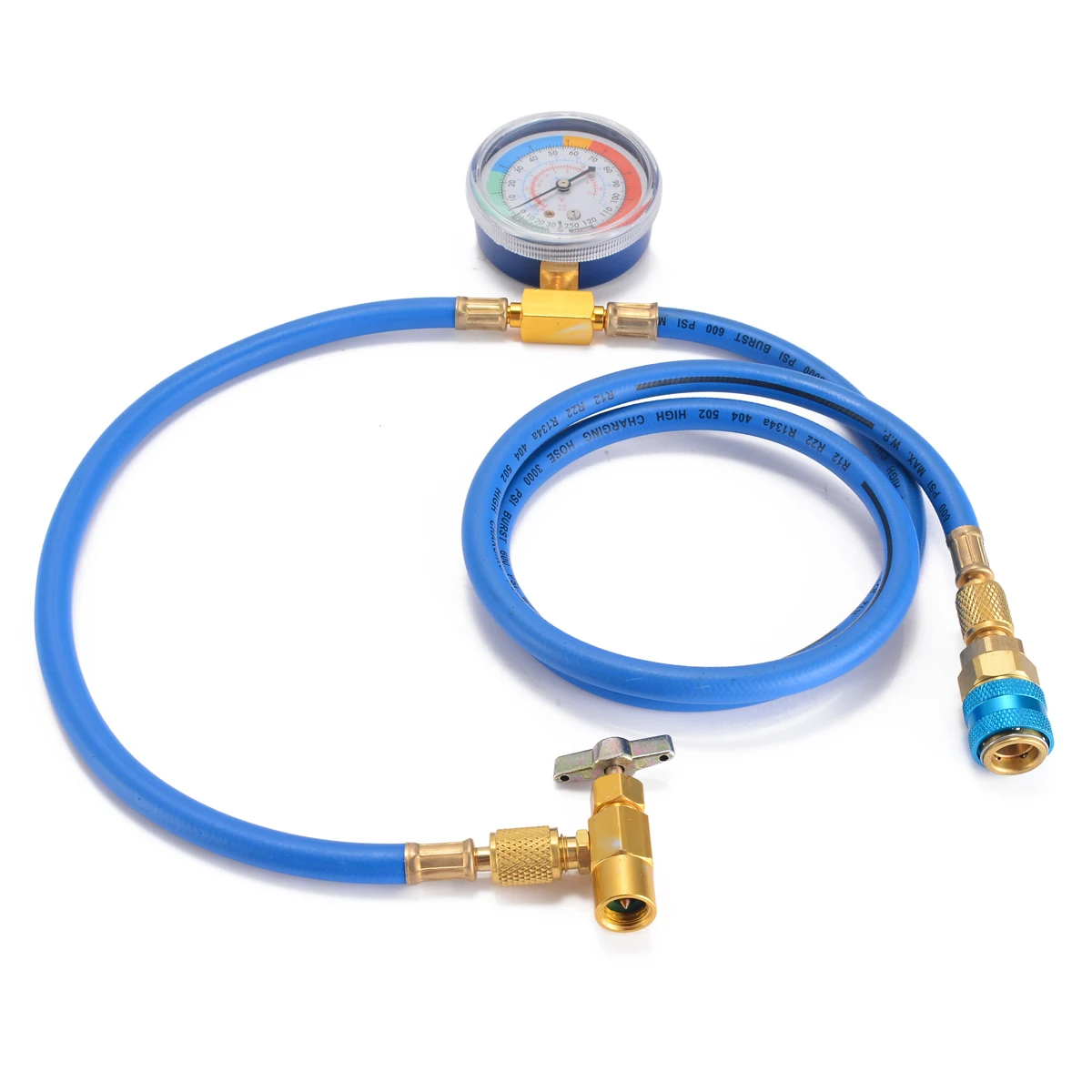 

R134a AC HVAC Recharge Measuring Refrigerant Hose Can Tap with Gauge System Pressure Charging Hose For Car Air Conditioner
