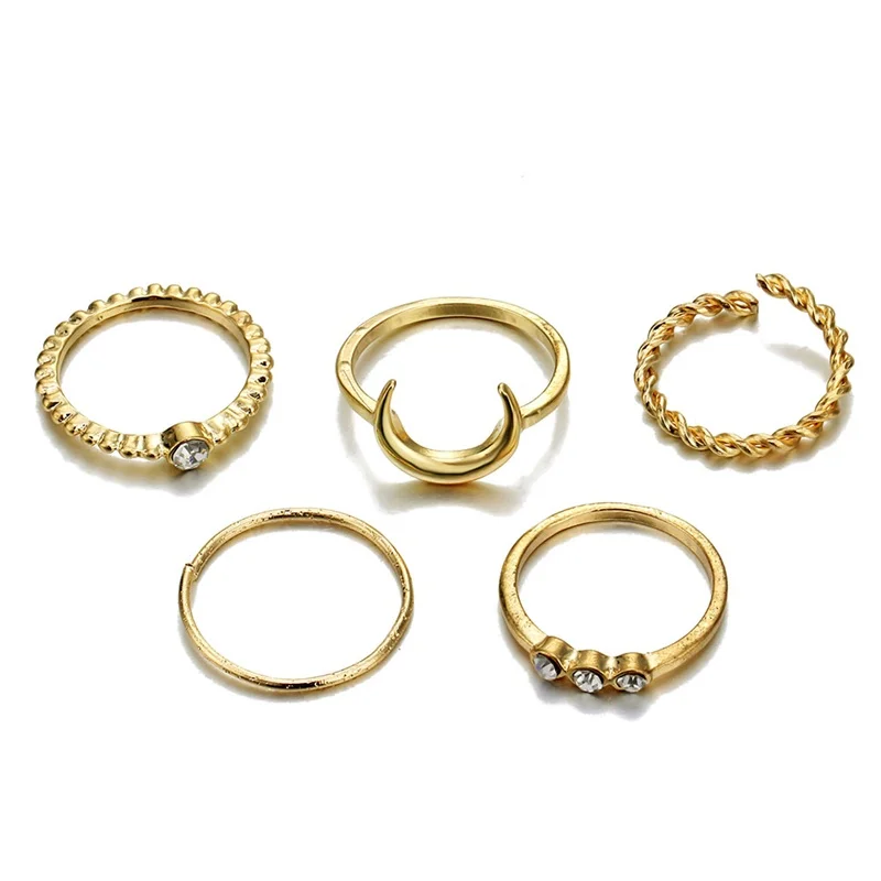 VKME дизайн модный набор колец в стиле панк богемное кольцо женские вечерние ювелирные изделия массивные кольца девушка подарок - Цвет основного камня: R329