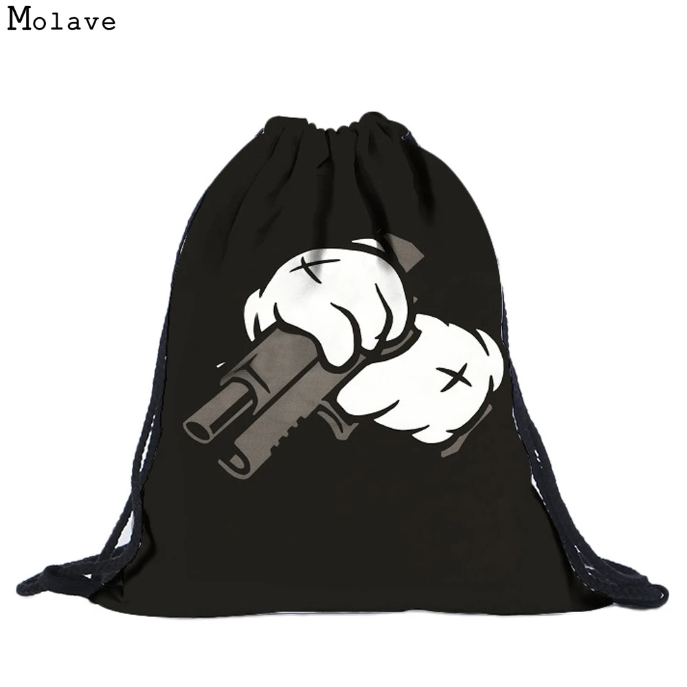 

Naivety Drawstring Backpack New Unisex Fashion Fabric Backpacks 3D Printing Cartoon Bag Portable Tote AUG30 drop shipping