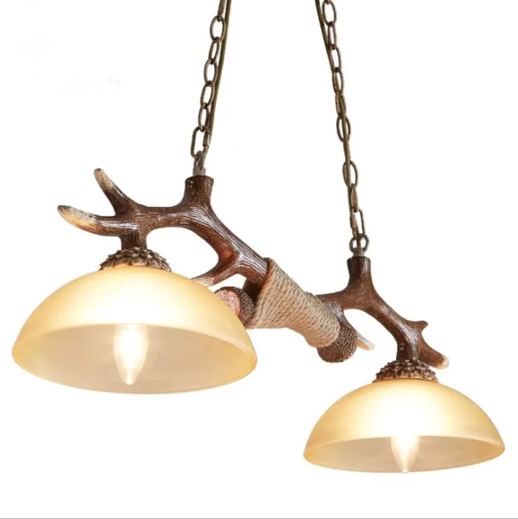 

Creative antique resin Nordic personality living room dining room chandelier glass antler pendant lamp free shipping, E14*2.