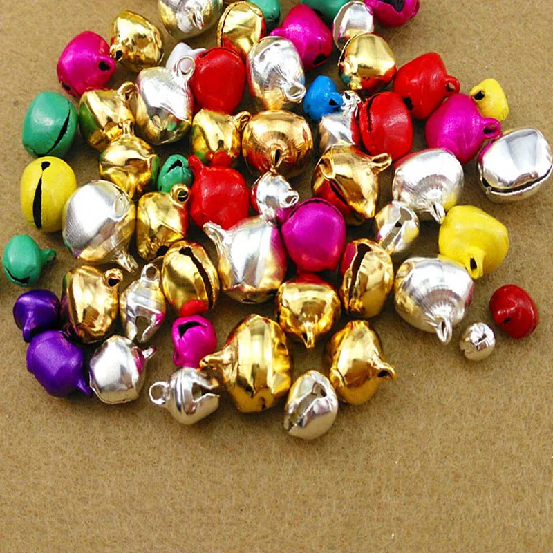 100PCS 6/8/10/12/14mm Jingle Small Bells Iron Loose Beads For Festival