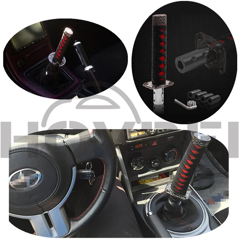 

Racing Universal 15CM Car Accessories Ninja Katana Shift Lever Chrome Samurai Sword Handle Gear Shift Knob for Honda Toyota