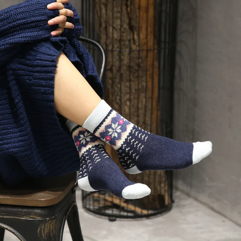 Большая распродажа Модные 100% хлопковые шерстяные женские носки милые в цветочек