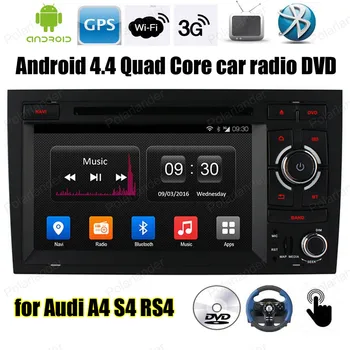 

Android4.4 Car DVD FM AM radio Support BT GPS 3G WiFi OBDII DVR DAB+ RDS TPMS DVR rear camera For Audi A4 S4 RS4 stereo mp5
