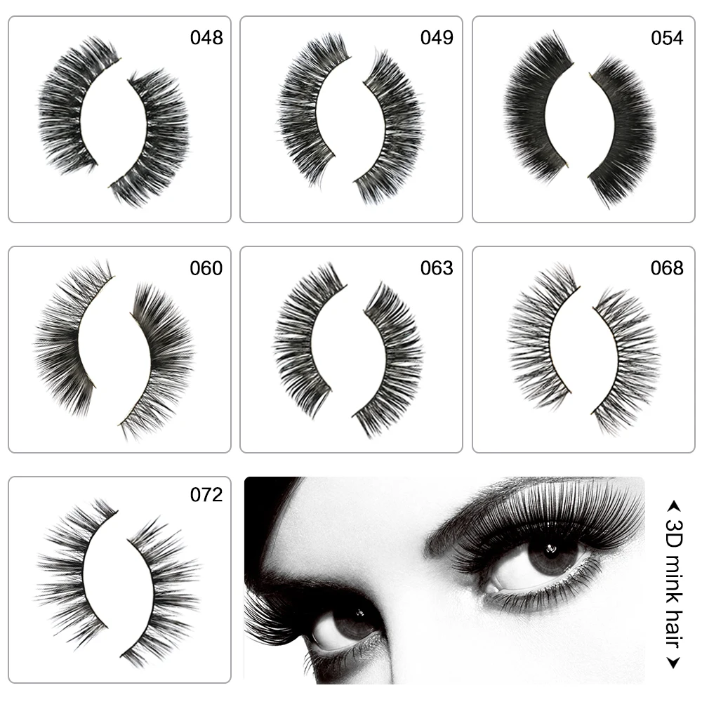

1 Pair 3D Mink Black Long Cross Thick Curl Sparse False Eyelashes Extension Full Strip Fake Eye Lashes Halloween Party Decor
