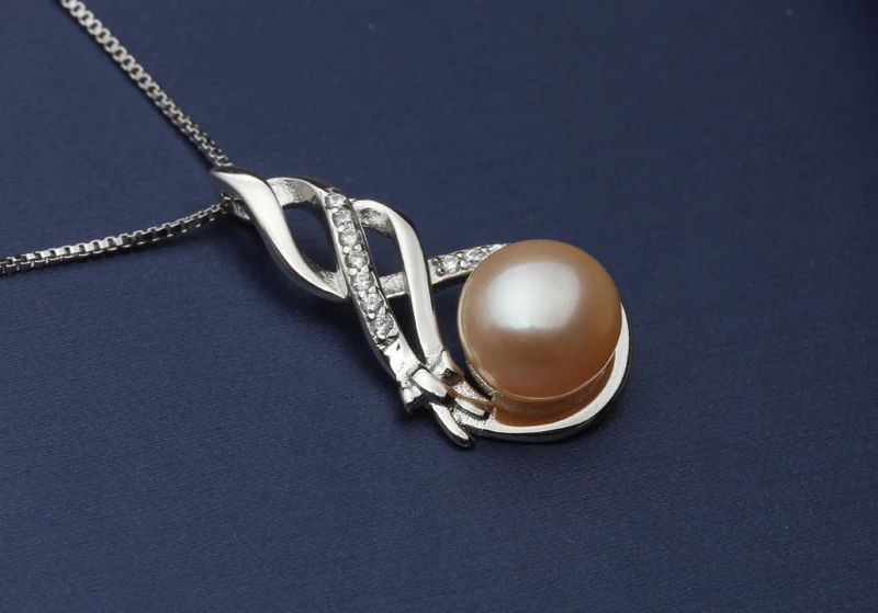 Свадебный кулон из пресноводного жемчуга для женщин, цепочка из серебра 925 пробы, Настоящее Жемчужное ожерелье, подарок для невесты