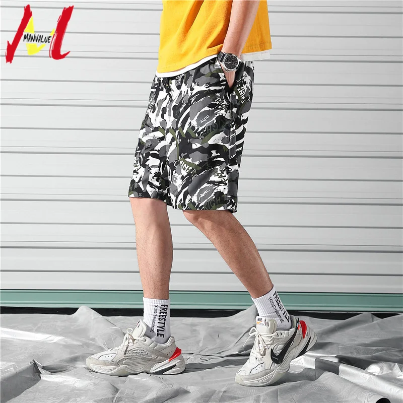 MANVALUE мужские летние тонкие камуфляжные европейские и американские повседневные шорты, молодежные брюки, свободные пляжные шорты