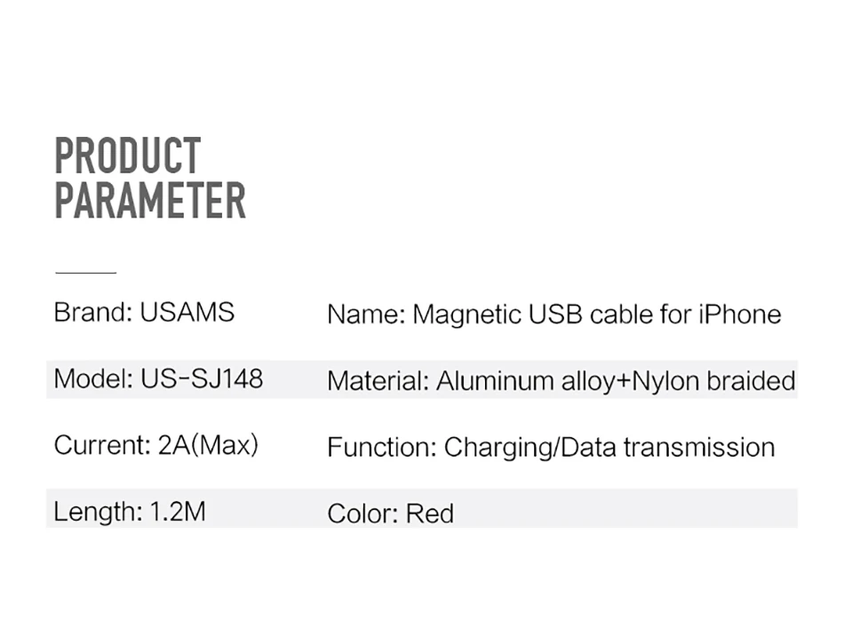 USAMS USB кабель для iPhone X XS XR изгиб Магнитный кабель нейлоновый Магнитный кабель для синхронизации данных и зарядки кабель для быстрой зарядки для iPad