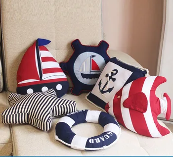 

Mediterranean style cotton and linen pillow with pillow core window decoration sofa cushion for leaning on pillow pillows on the