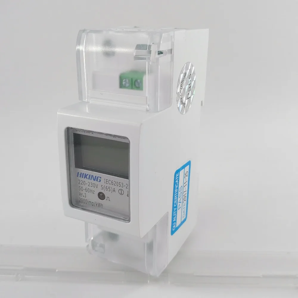 

5(65)A 65A 220V 230V 60HZ 50HZ DDS238-2 Single phase Din rail KWH Watt hour din-rail energy meter LCD