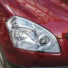 Car Styling Chromed ABS Plastic Head Light Cover Trim For Nissan Qashqai 2007-2009