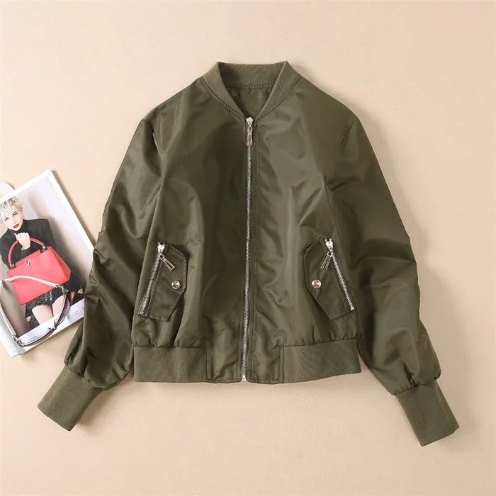 Tout Luxe Vert De Solide Black Noir Bomber green Vestes Loisirs Mode Vintage Femmes Veste Piste Automne Et Casual Baseball Manteau XO8anI