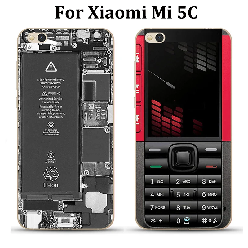 2 шт. для xiaomi mi 5 C задняя крышка ретро телефон силиконовая лента Soft shell для xiaomi mi 5C случаях mi 5 C чехол для телефона крышка fundas