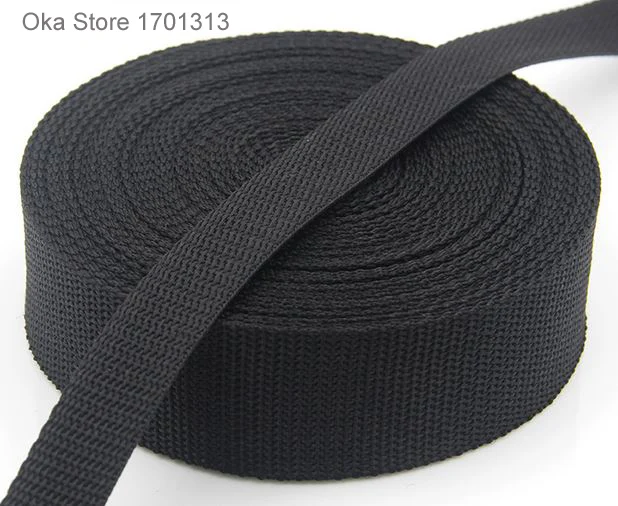 

1M strong black equipment bundle belt tape 2cm to 5cm width polypropylene webbing band for tent accessories sewing bag belt