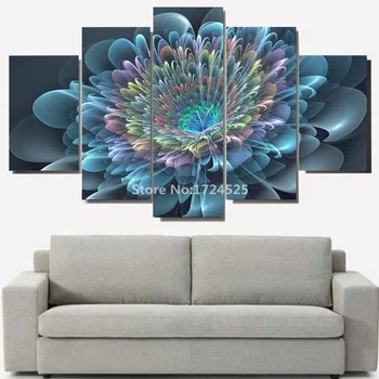 

Unframed 5 Pieces Canvas Wall Art Modern Abstract Flower Painting Large Colorful HD Flower Wall Pictures For Living Room