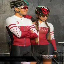 2019 Couple wear FRENESI men cycling clothing summer women long sleeve tights bike jersey set uniforme ciclismo triathlon suit