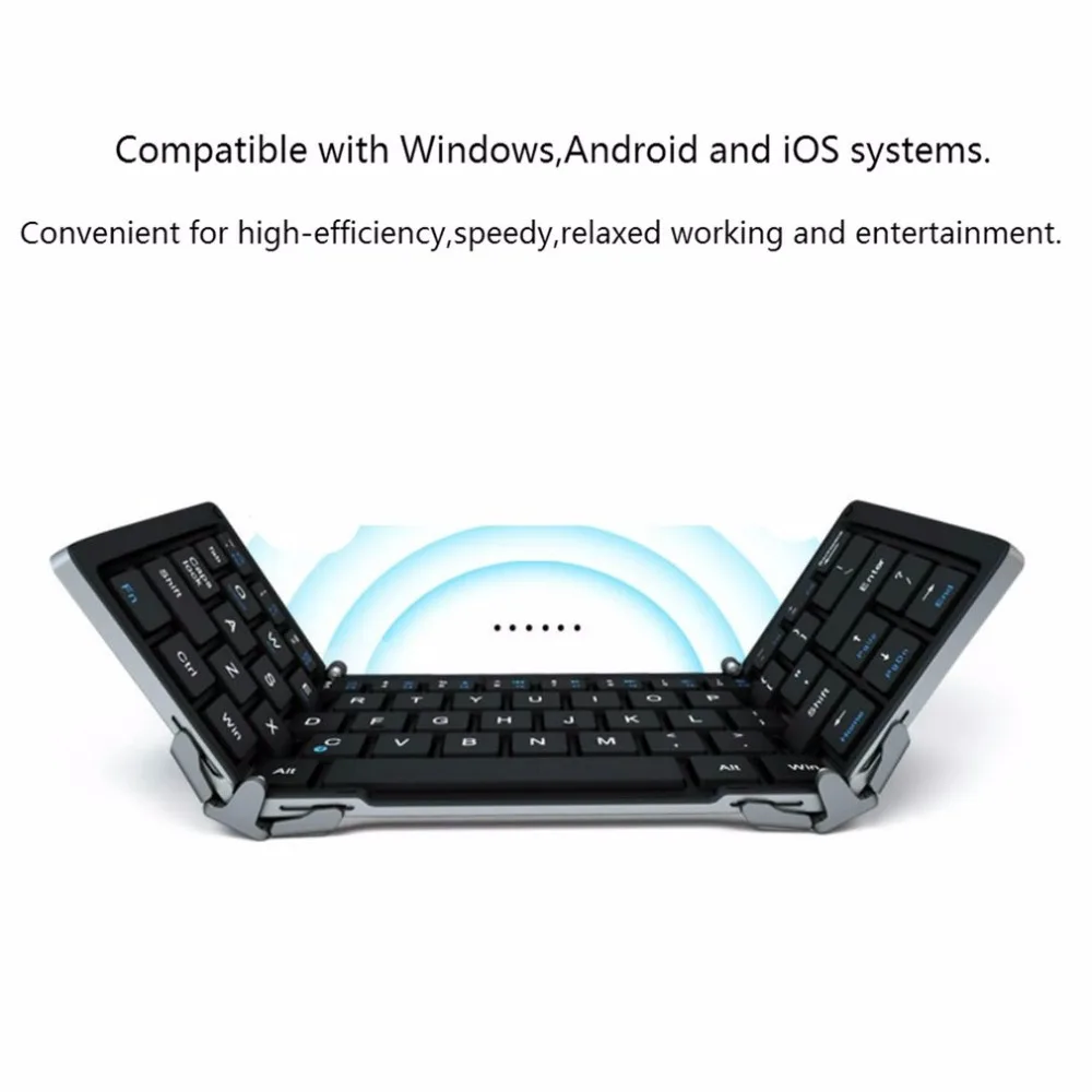 

Universal Foldable Wireless Bluetooth Keyboard Aluminum Alloy Backboard For Windows For Android For iOS