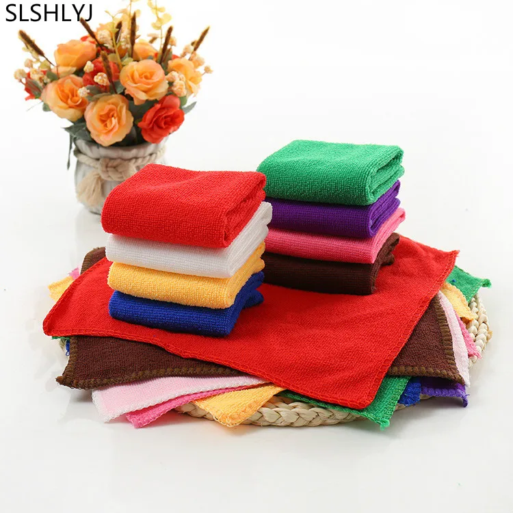 

1pcs 25*25cm Solid Color Soft Square Face Towel Microfiber Car Cleaning Hand Bathroom Towels badlaken toalla Toallas Mano