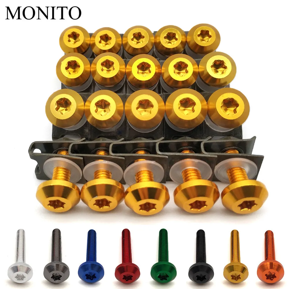 

Custom Motorcycle Fairing Screw Clips Body Spring Bolt Kit For Honda Hornet 250 CB 600F CBF600 CBR600F CB919 VTX1300 Accessories