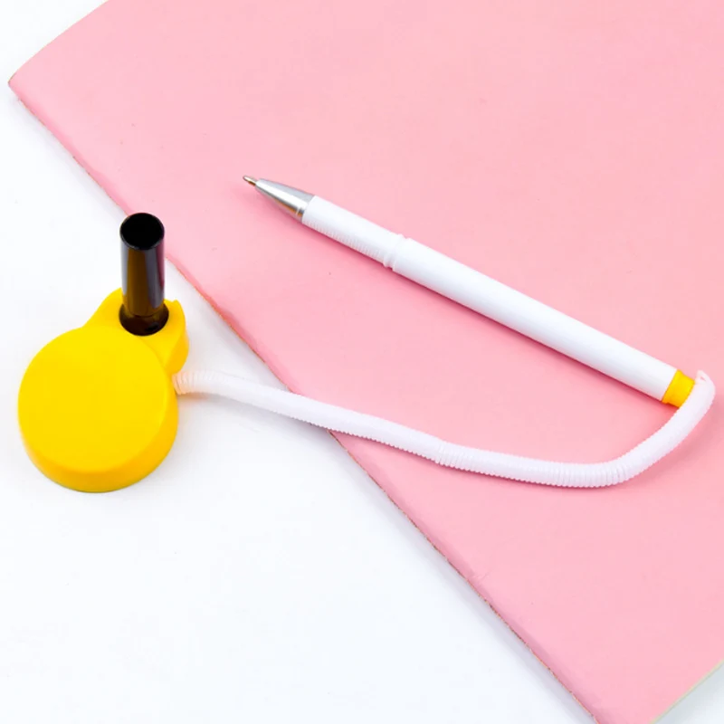 1 шт., шариковая ручка для шкафа, Настольная паста с фиксированным шнуром, черная Шариковая ручка для подписи, офисные и школьные принадлежности - Цвет: yellow